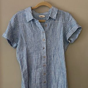 Faherty Linen stripe summer dress | Sz S